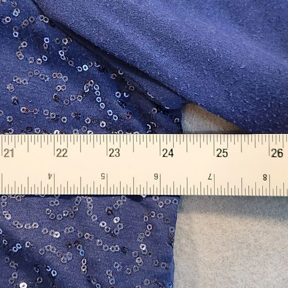 Quacker Factory Womens 1X Top Blue Sequins 3/4 Sleeve - Picture 5 of 7